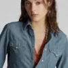 Chemise Western En Chambray Indigo