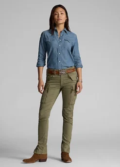 Chemise Western En Chambray Indigo -Pas Cher T-Shirts Hauts Magasin s7 1263873 alternate2