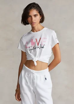 T-shirt Col Rond Pink Pony En Coton