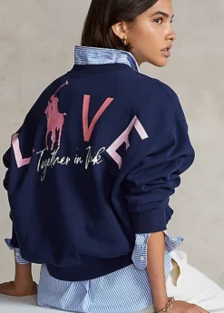 Sweat Col Rond Pink Pony Molleton