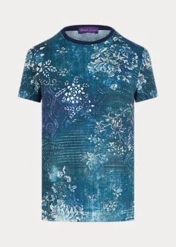 T-shirt Col Rond Motif Patchwork Coton