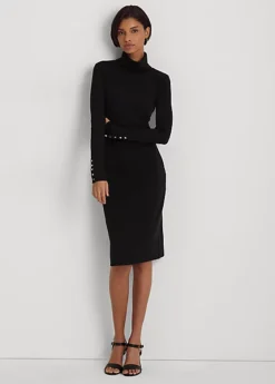 Robe à Col Roulé En Coton Mélangé