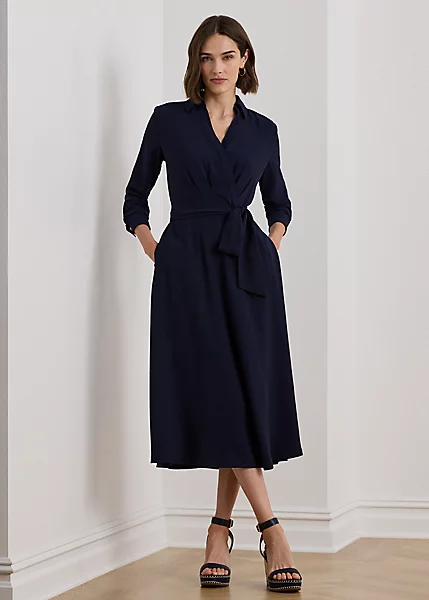 Robe Mi-longue Manches Longues Georgette 1 Robe Mi-longue Manches Longues Georgette