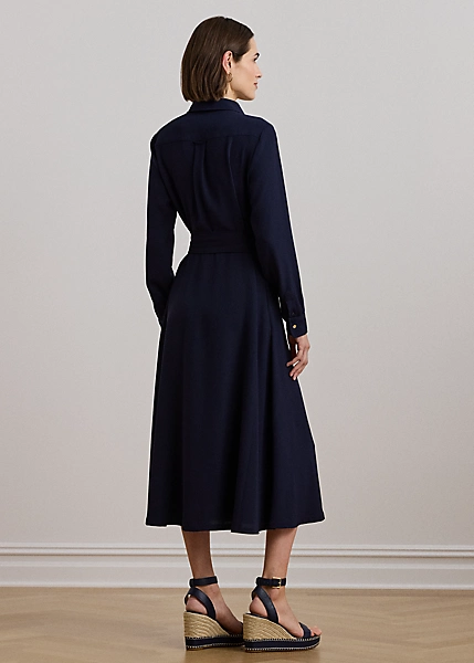 Robe Mi-longue Manches Longues Georgette 4 Robe Mi-longue Manches Longues Georgette – Image 4