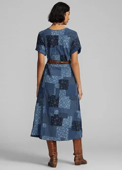 Robe à Patchwork Jersey Indigo -Pas Cher T-Shirts Hauts Magasin s7 1464683 alternate3