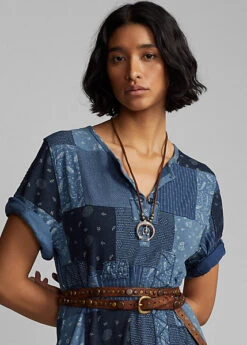 Robe à Patchwork Jersey Indigo -Pas Cher T-Shirts Hauts Magasin s7 1464683 alternate4