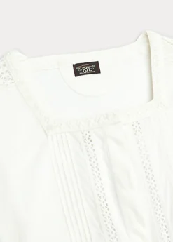Robe En Lin Et Coton Bordée De Dentelle -Pas Cher T-Shirts Hauts Magasin s7 1464706 alternate16