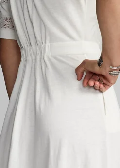 Robe En Lin Et Coton Bordée De Dentelle -Pas Cher T-Shirts Hauts Magasin s7 1464706 alternate5