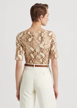 T-shirt Peau De Serpent En Coton Stretch -Pas Cher T-Shirts Hauts Magasin s7 1468885 alternate3