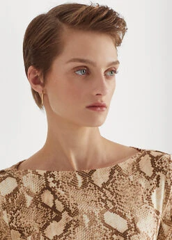 T-shirt Peau De Serpent En Coton Stretch -Pas Cher T-Shirts Hauts Magasin s7 1468885 alternate4