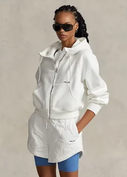 Sweat à Capuche Entièrement Zippé à Manches Chauve-souris En Molleton