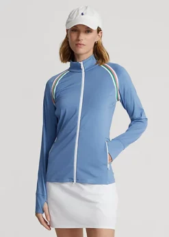 Veste Zippée à Bordure Rayée Interlock