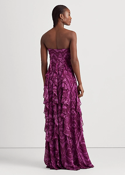 Robe De Soirée Bustier Motif Géométrique 4 Robe De Soirée Bustier Motif Géométrique – Image 4