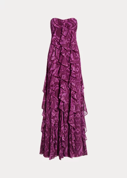 Robe De Soirée Bustier Motif Géométrique 2 Robe De Soirée Bustier Motif Géométrique – Image 2