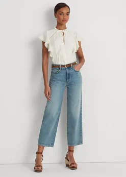 Jean 7/8 Jambe Large Taille Haute