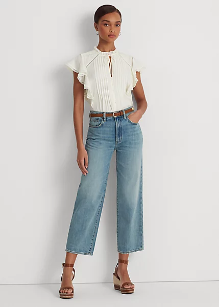 Jean 7/8 Jambe Large Taille Haute 1 Jean 7/8 Jambe Large Taille Haute