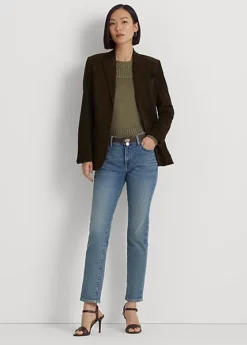 Jean Droit 7/8 Taille Mi-haute