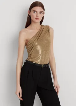 Haut Asymétrique En Jersey Lamé