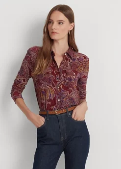 Chemise à Motif Cachemire Jersey Stretch