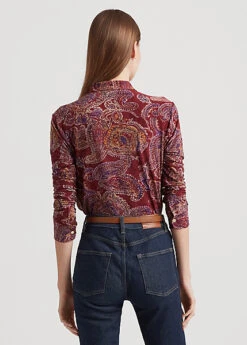 Chemise à Motif Cachemire Jersey Stretch -Pas Cher T-Shirts Hauts Magasin s7 1483725 alternate3