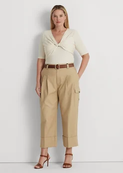 T-shirt Devant Croisé En Coton Côtelé -Pas Cher T-Shirts Hauts Magasin s7 1483747 alternate1