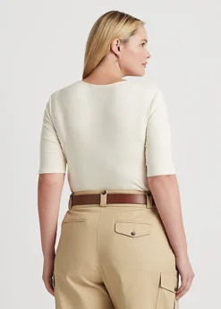 T-shirt Devant Croisé En Coton Côtelé -Pas Cher T-Shirts Hauts Magasin s7 1483747 alternate3