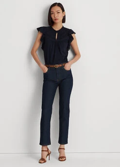 Chemisier Volanté En Jersey à Dentelle -Pas Cher T-Shirts Hauts Magasin s7 1483753 alternate1