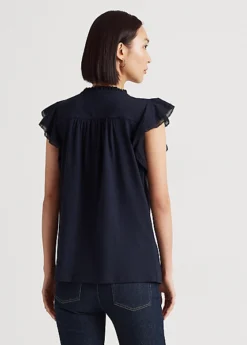 Chemisier Volanté En Jersey à Dentelle -Pas Cher T-Shirts Hauts Magasin s7 1483753 alternate3