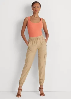 Pantalon Cargo 7/8 En Sergé