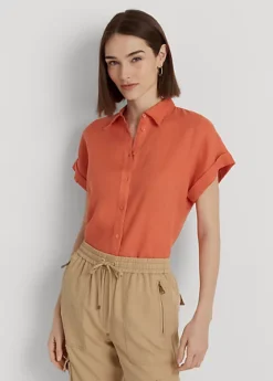 Chemise En Lin à Manches Chauve-souris