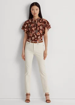 Chemisier Lavallière Fleuri En Georgette 7 Chemisier Lavallière Fleuri En Georgette -Pas Cher T-Shirts Hauts Magasin s7 1483829 alternate1