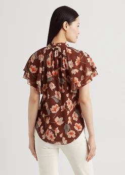 Chemisier Lavallière Fleuri En Georgette 8 Chemisier Lavallière Fleuri En Georgette -Pas Cher T-Shirts Hauts Magasin s7 1483829 alternate3