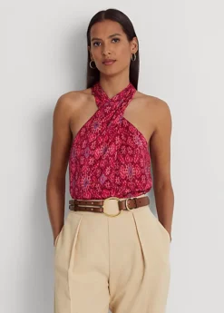 Chemisier Dos Nu à Motif Géo En Shantung