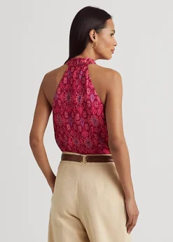 Chemisier Dos Nu à Motif Géo En Shantung -Pas Cher T-Shirts Hauts Magasin s7 1483831 alternate3