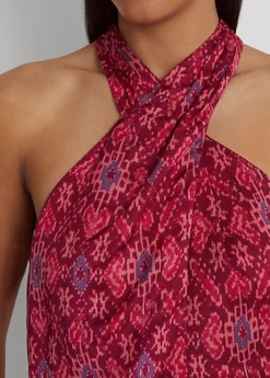 Chemisier Dos Nu à Motif Géo En Shantung -Pas Cher T-Shirts Hauts Magasin s7 1483831 alternate4