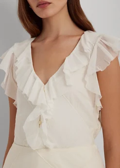 Chemisier Patchwork En Tulle Et Gaze -Pas Cher T-Shirts Hauts Magasin s7 1483833 alternate4