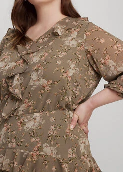 Chemisier Bordure Volantée En Georgette -Pas Cher T-Shirts Hauts Magasin s7 1483861 alternate4