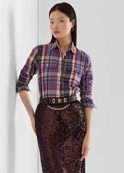 Chemise écossaise En Sergé Et Daim