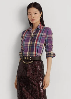 Chemise écossaise En Sergé Et Daim -Pas Cher T-Shirts Hauts Magasin s7 1483871 alternate5