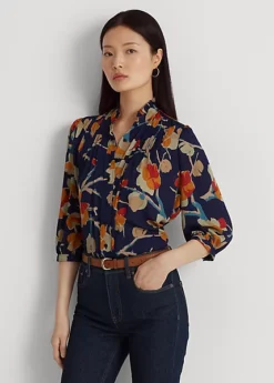 Chemisier En Georgette Fleurie