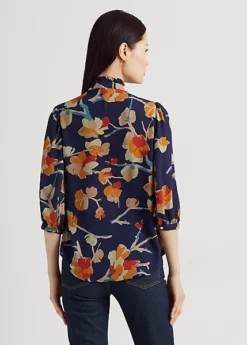 Chemisier En Georgette Fleurie -Pas Cher T-Shirts Hauts Magasin s7 1483872 alternate3