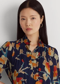 Chemisier En Georgette Fleurie -Pas Cher T-Shirts Hauts Magasin s7 1483872 alternate4