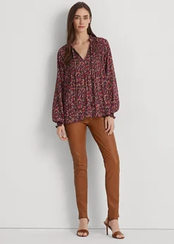 Chemisier Lavallière Plissé En Georgette -Pas Cher T-Shirts Hauts Magasin s7 1483874 alternate1