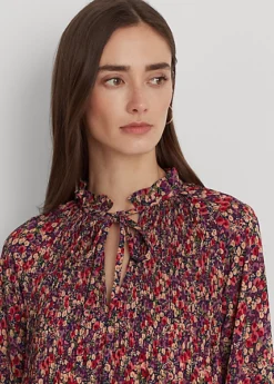 Chemisier Lavallière Plissé En Georgette -Pas Cher T-Shirts Hauts Magasin s7 1483874 alternate4