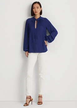 Chemisier Lavallière Georgette Plissée -Pas Cher T-Shirts Hauts Magasin s7 1483875 alternate1