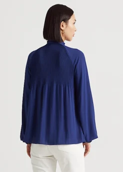 Chemisier Lavallière Georgette Plissée -Pas Cher T-Shirts Hauts Magasin s7 1483875 alternate3