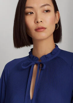 Chemisier Lavallière Georgette Plissée -Pas Cher T-Shirts Hauts Magasin s7 1483875 alternate4