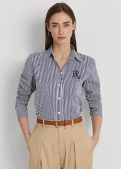 Chemise En Popeline De Coton Rayée