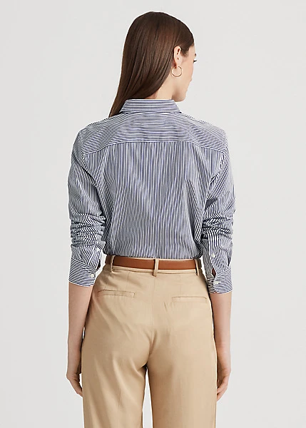 Chemise En Popeline De Coton Rayée 4 Chemise En Popeline De Coton Rayée – Image 4