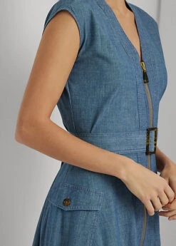 Robe Ceinturée Mancherons En Denim 9 Robe Ceinturée Mancherons En Denim -Pas Cher T-Shirts Hauts Magasin s7 1484270 alternate4